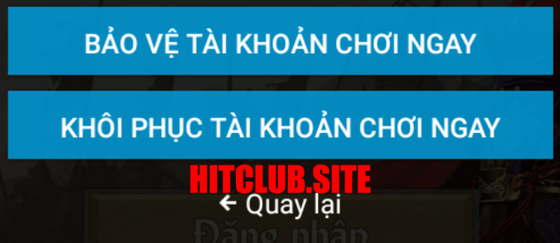 Khôi phục tài khoản Hit Club