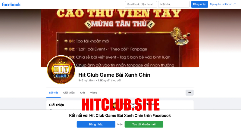 Đăng ký Hit Club qua Facebook